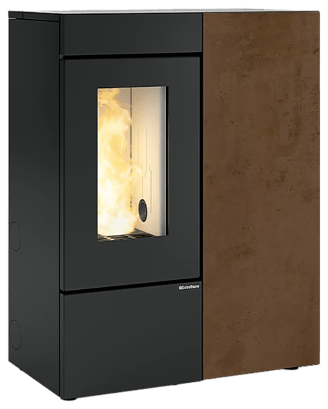 Annalisa Plus Gres Evo von Extraflame in Gres Corten, freigestellt