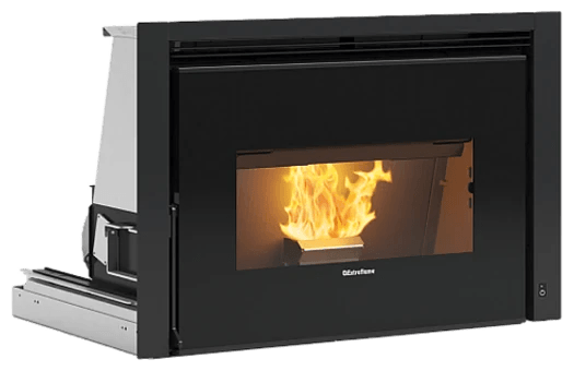 Comfort P85 von Extraflame in Schwarz, freigestellt