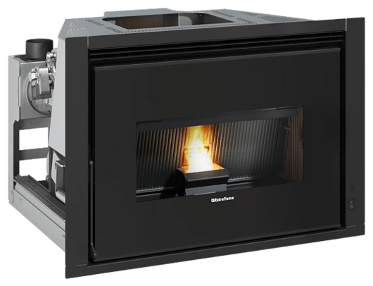 Comfort P85 Plus von Extraflame in Schwarz, freigestellt