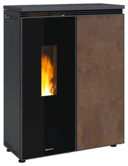 Floriana Idro Gres von Extraflame in Gres Corten, freigestellt