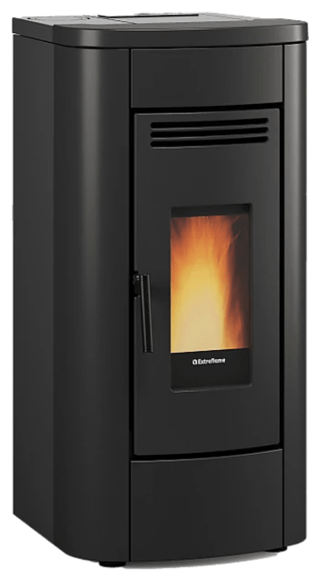 Klaudia Plus 5.0 Evo von Extraflame in Schwarz, freigestellt
