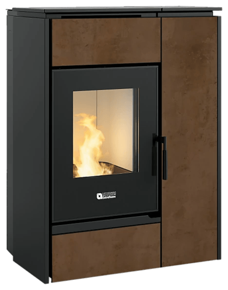 Margaret Gres von Extraflame in Gres Corten, freigestellt