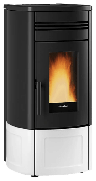 Noris Plus Lux von Extraflame in Weiss, freigestellt