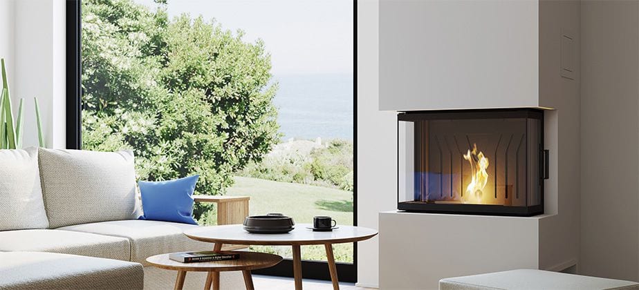Sienna 3-seitig von Nordic Fire im Wohnraum